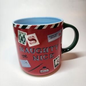 Anthropologie Festive Red and Green Mug